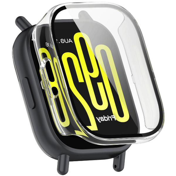 Redmi Watch 5 Active Case karkaistulla lasisuojalla Transparent Transparent