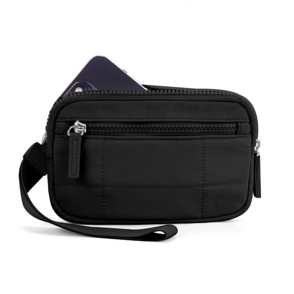 Chic Svart Polyester Clutch Plånbok för Kvinnor - Stilren & Kompakt
