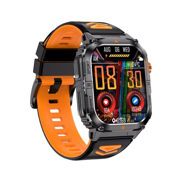 Multifunktionell Smartwatch med Hälsoövervakning & Bluetooth-Samtalsfunktioner kompatibel med Android och iOS Black+Orange Black+Orange