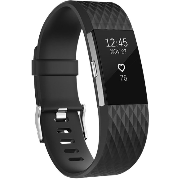 INF Fitbit Charge 2 armband silikon Svart (L)