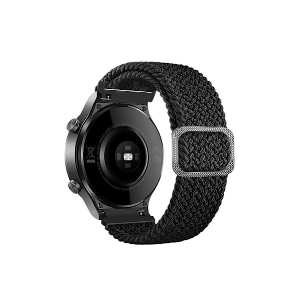Nylon klockarmband med svart spänne Svart 20 mm