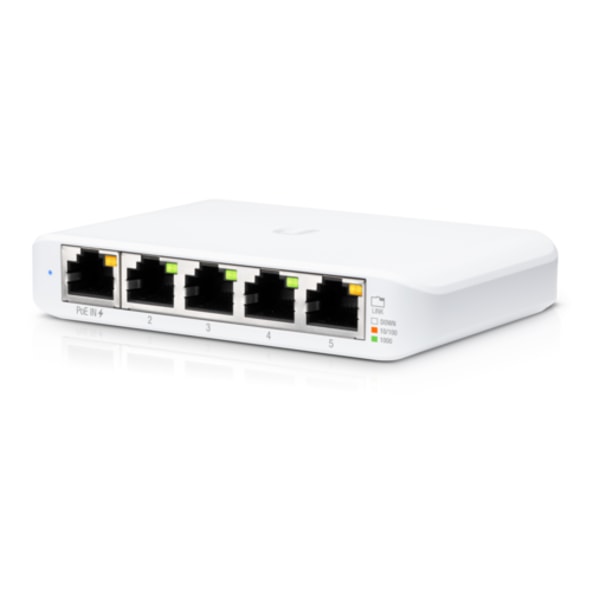 USW Flex Mini, 5-Port managed Gigabit Ethernet switch, white Vit