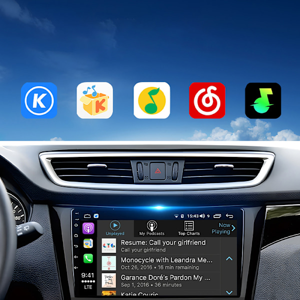BY967B 2-i-1 Trådløs CarPlay & Android Auto Adapter