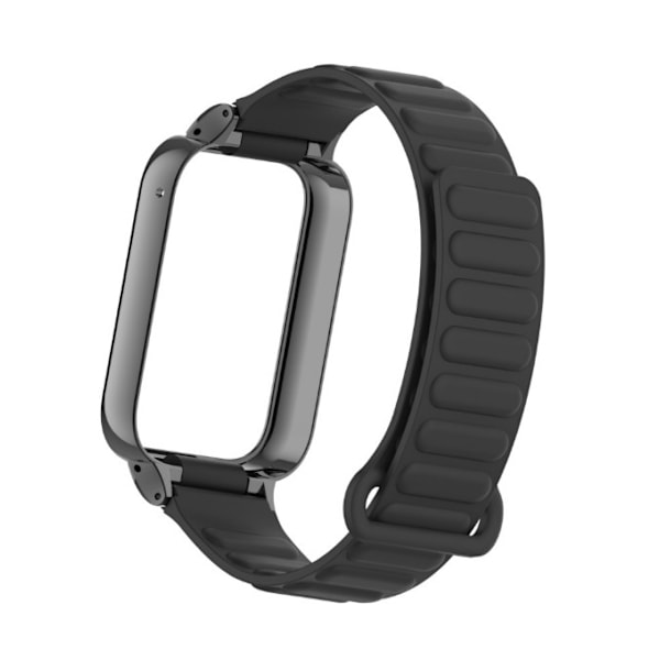 Metalliranneke Xiaomi Mi Band 8 Prolle, silikoniranneke magneettisuljuksella Musta