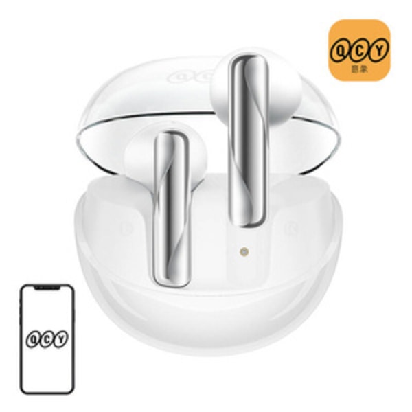 TWS QCY AilyBuds Clear T32 hörlurar (vita)