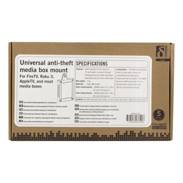 Universal Antitheft media box mount mount kit steel black