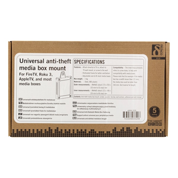 Universal Antitheft media box mount mount kit steel black