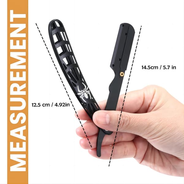Manuel Styling Barberkniv med 10 Blade - Rustfrit Stål Barberkniv til Præcis Barbering White White