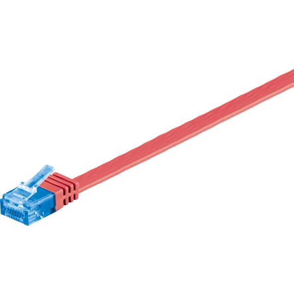 CAT 6A platt patchkabel, U/UTP, röd