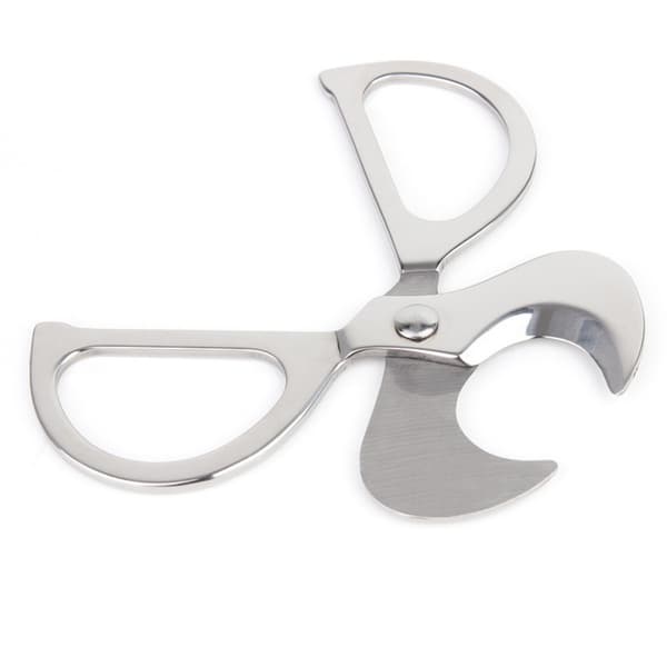 Stainless Steel Handheld Double-Blade Cigar Scissors — Sharp Scissor-Style Cigar Cutter with Ergonomic Handle Silver Silver