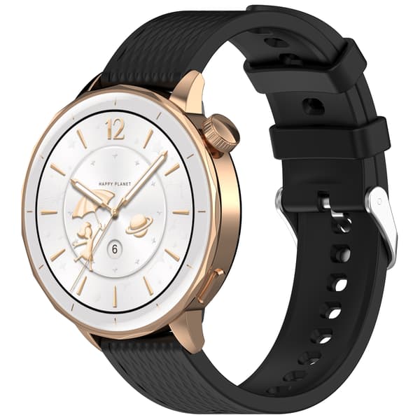 Stilfuld silikonerem til OPPO Watch X2 Mini (18mm) Black Black