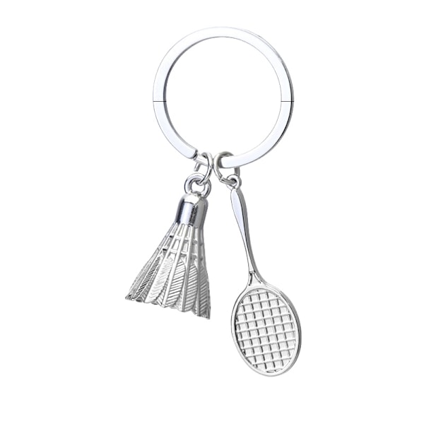 Silver Badminton Racket Nyckelring X-450 - Snygg Sportgåva