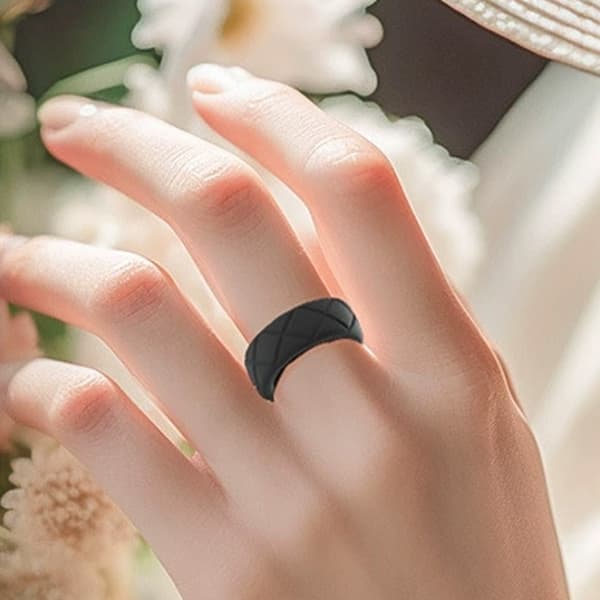 Ringbeskyttelse til Oura Ring Gen 3 - Gennemsigtig silikonebeskyttelse til smart ring Black M Black M
