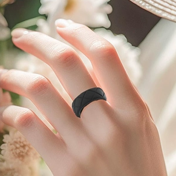 Ringbeskyttelse til Oura Ring Gen 3 - Gennemsigtig silikonebeskyttelse til smart ring Sort M