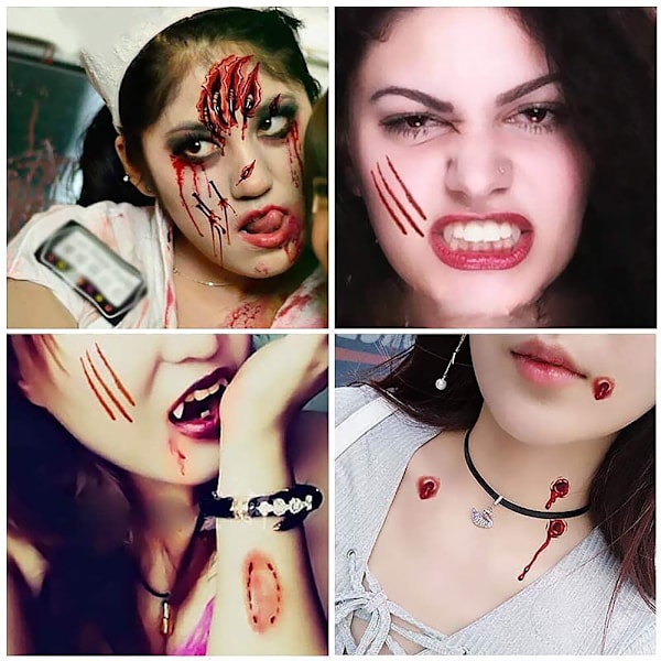 Haavatatuoinnit / väärennetyt tatuoinnit Halloween 11 arkkia