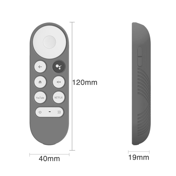 Silikonskyddsfodral till fjärrkontroll för Google Chromecast 2020 Grå