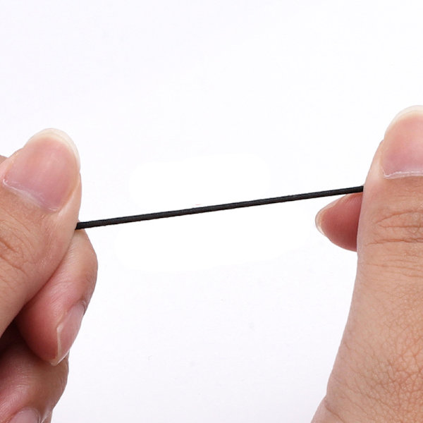 Elastisk snor til armbånd - 0,8 mm sort - 5 meter