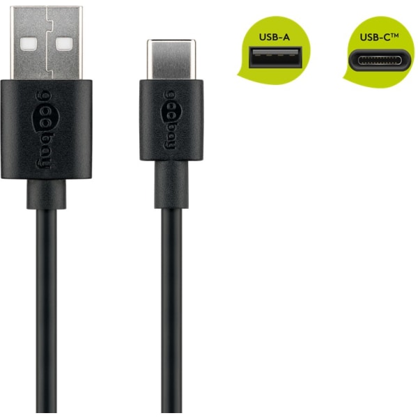 USB-C™ laddnings- och synkroniseringskabel (USB-A > USB-C™)