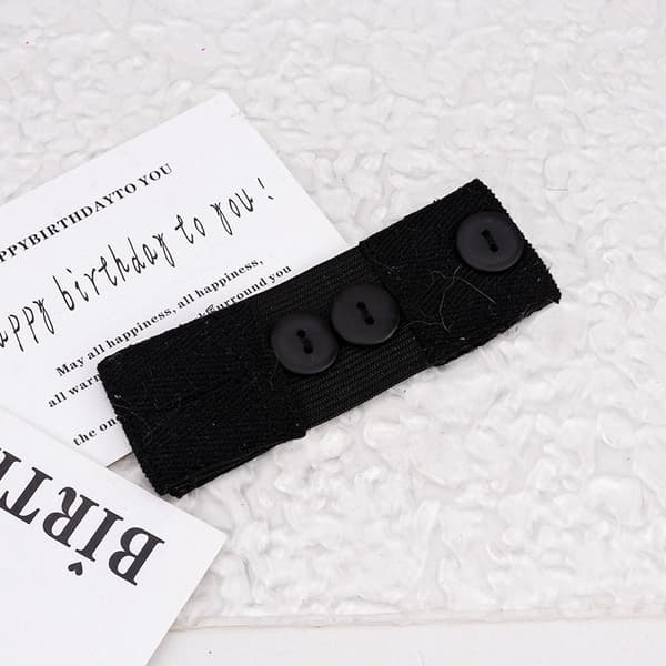 (4x12cm) Graviditetsbyxförlängare: Justerbart midjeband för bekväm graviditet Black Black