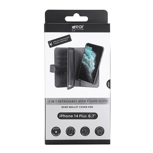 Lompakko 2in1 7 Korttipaikkaa MagSeries Musta - iPhone 14 Plus