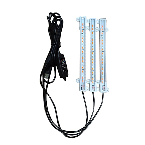 Växtlampa med stativ, 28 cm, trippelhuvud, USB-driven (adapter ingår ej)