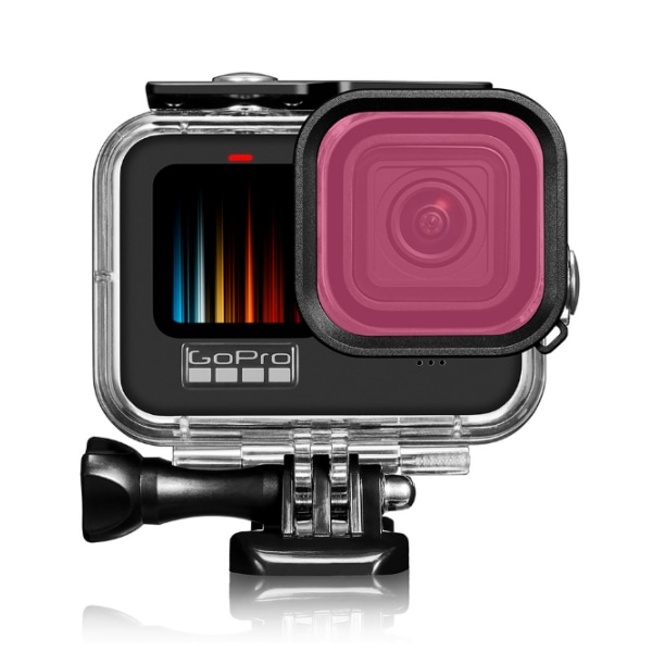 GoPro 9/10/11/12 lilla dykkerfilter med vandtæt etui Lyserød
