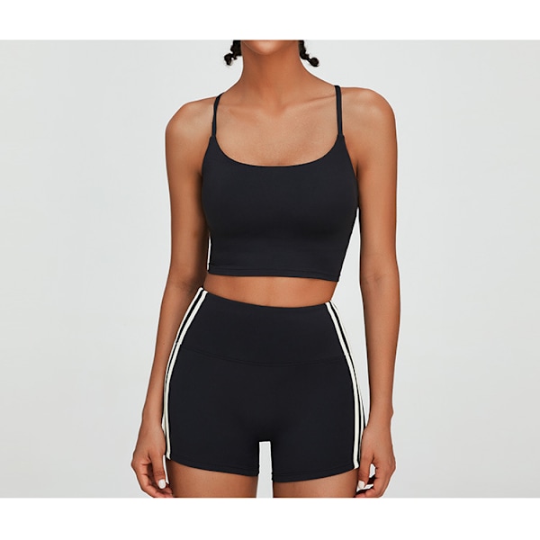 Criss Cross Sports BH og Leggings Sæt Sort XL