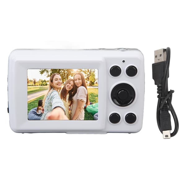 Kompakt 16x optisk zoomkamera med 16MP sensor og 2,4" LCD White White