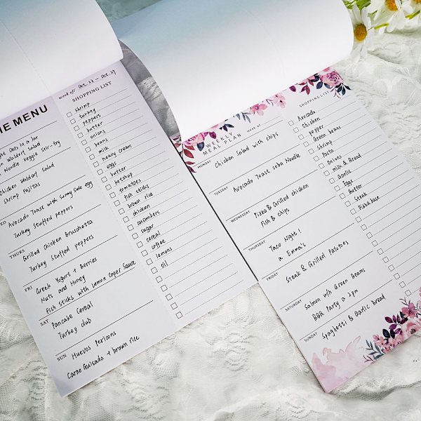 Magnetisk anteckningsblock - PZ021 Dietary Plan Blomdesign