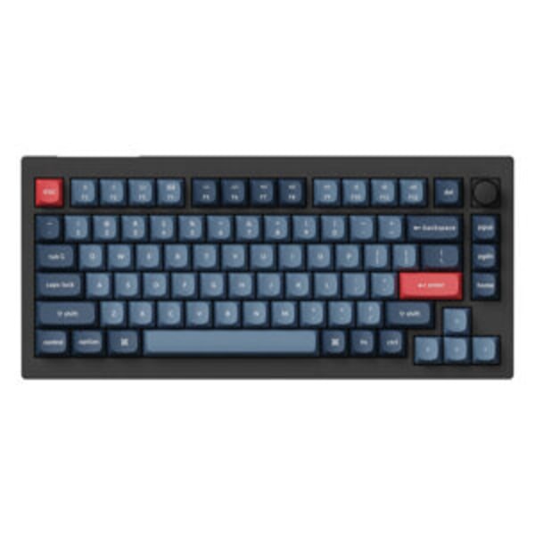 Keychron V1 Max QMK/VIA Nuppiversio Banana Switch langaton mekaaninen näppäimistö (musta) musta, Harmaa