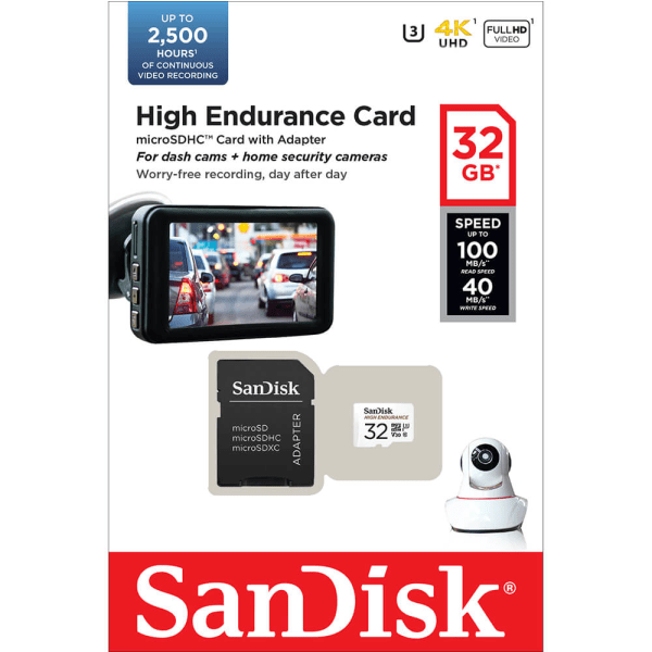 SANDISK MicroSDHC 32GB High Endurance med adapter