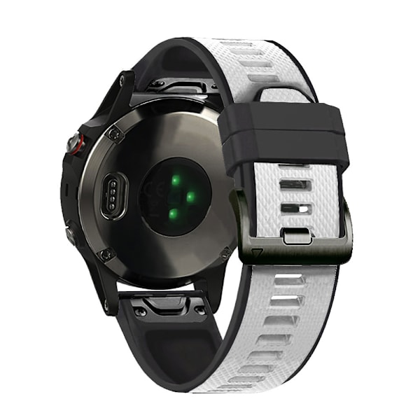 Vit & Svart Silikon Klockarmband för Fenix 6X/26MM