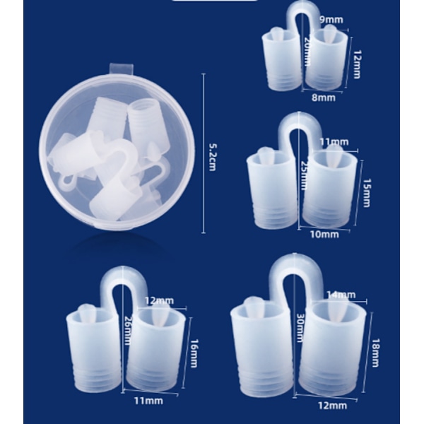INF Anti-snarkring Näsklämma mot snarkning 4-pack Transparent