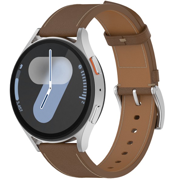 Armband i äkta Läder för Samsung Watch 4 5 6 7 Brun