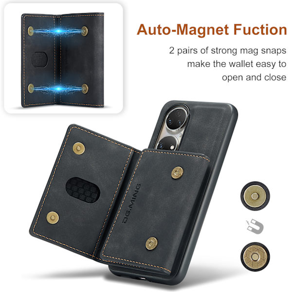 Tri-Fold Pung-Etui til Huawei Huawei P50 Sort