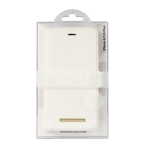 ONSALA Mobilfodral Saffiano White - iPhone 6 / 7 / 8 Plus