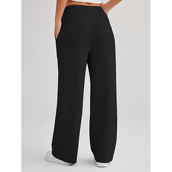 Lediga byxor med hög midja Black S Black S
