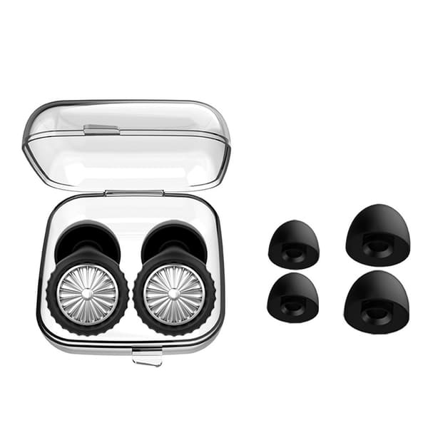 Støjdæmpende ørepropper i silikone for komfortabel og rolig søvn Black + Silver Black + Silver