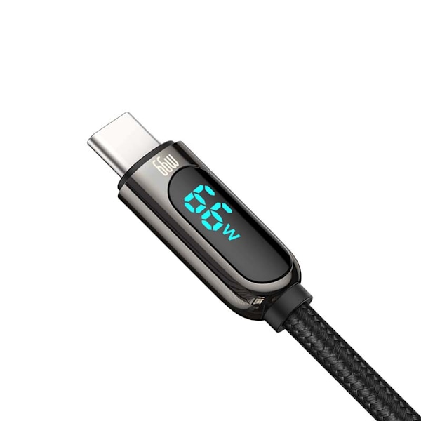 Baseus Displaykabel USB till Type-C, 66W, 2m (svart)