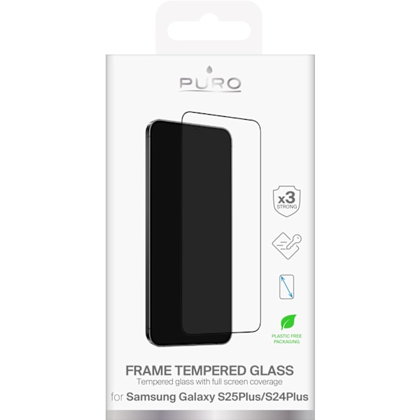 Samsung Galaxy S24+/S25+ Frame Tempered Glass, black