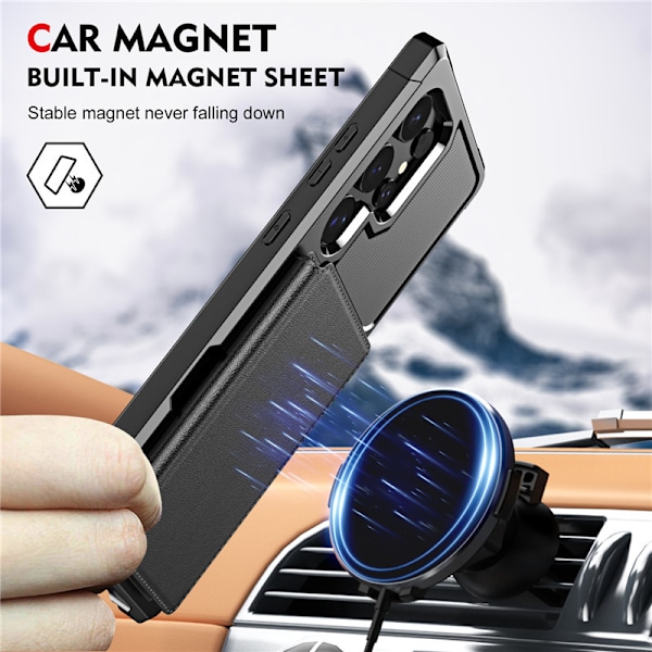 Elegant sort etui til Samsung S24 Ultra - Magnetisk & Beskyttende