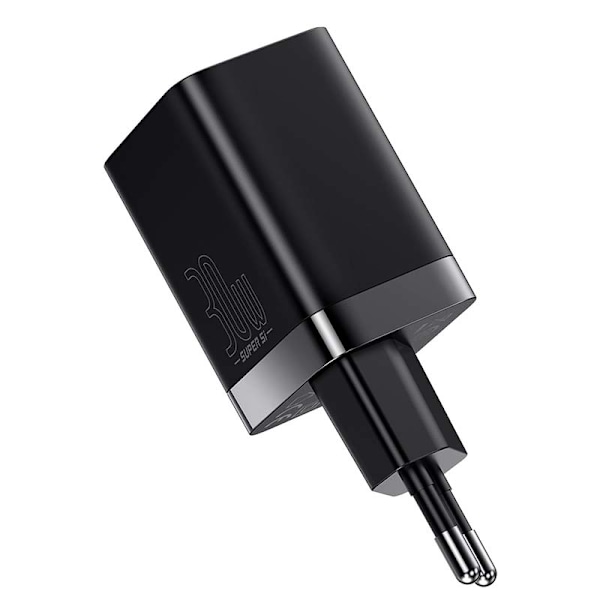 Baseus Super Si Pro snabbladdare USB + USB-C 30W (svart)