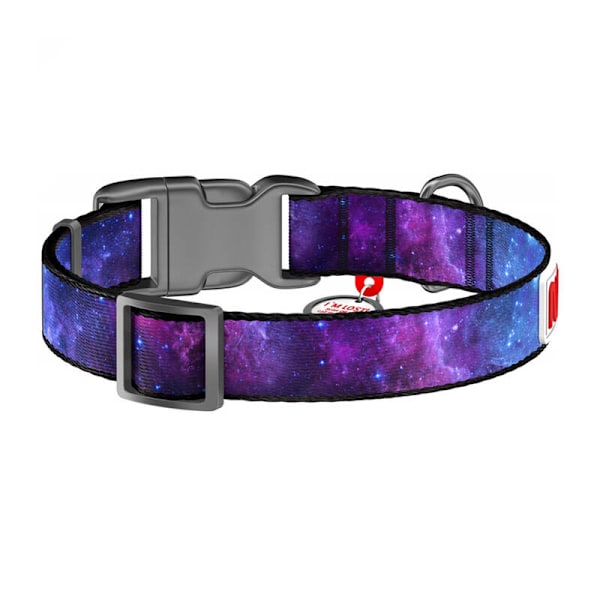 Waudog "NASA21" hundhalsband i nylon med QR-kod, storlek M, bredd 20 mm