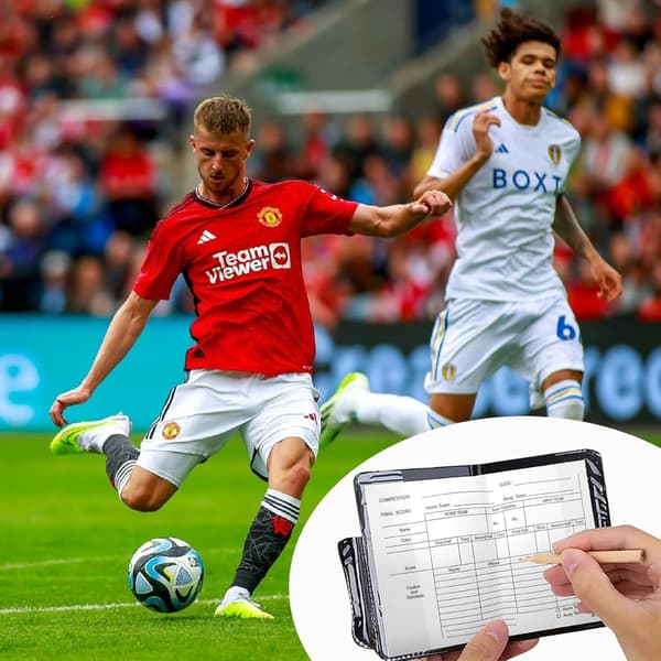 Fodboldudstyr til dommere med røde og gule kort, fløjte og arm­­bind – 3 kortdesign