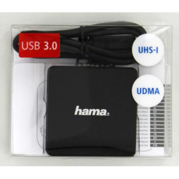 HAMA Kortläsare USB 3.0 Multi SD/microSD/CF Svart