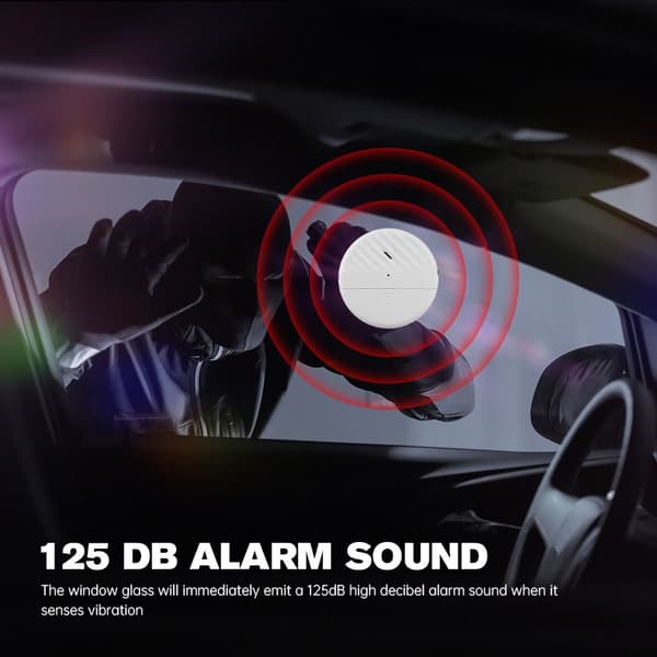 Vibrationssensor Alarm - Justerbar Känslighet, 125dB Högt Larm