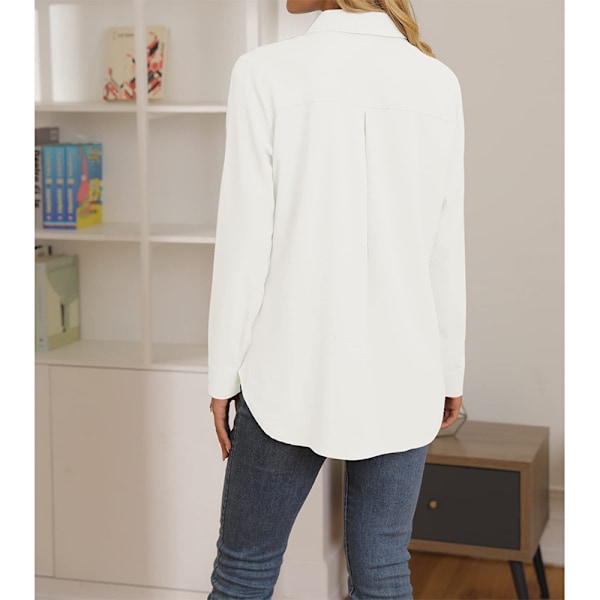 Klassisk langærmet skjorte White S White S