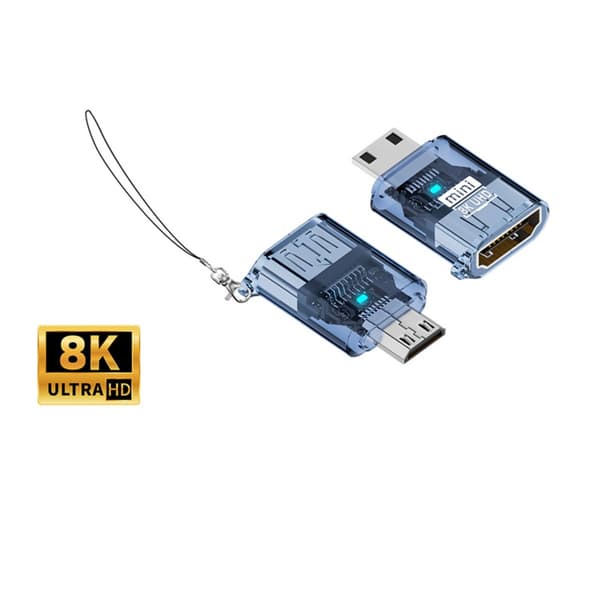 USB-C til HDMI-adapter 2-pack – 8K@60Hz HDMI 2.1 med HDR 12-bit, PC-hus til laptops, tablets og telefoner, til streaming og præsentationer, plug-and-p Blue