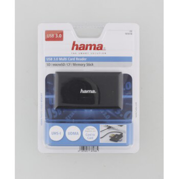 HAMA Kortläsare USB 3.0 Multi SD/microSD/CF/MS Svart