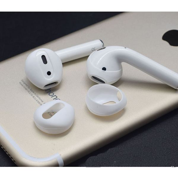 Silikone ørehætter cover til AirPods 1/2 generation White White